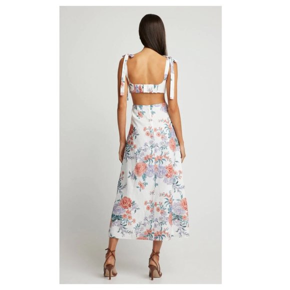 SOFIA THE LABEL Mimi Cut Out Midi Dress Jewel Floral - Picture 3 of 10